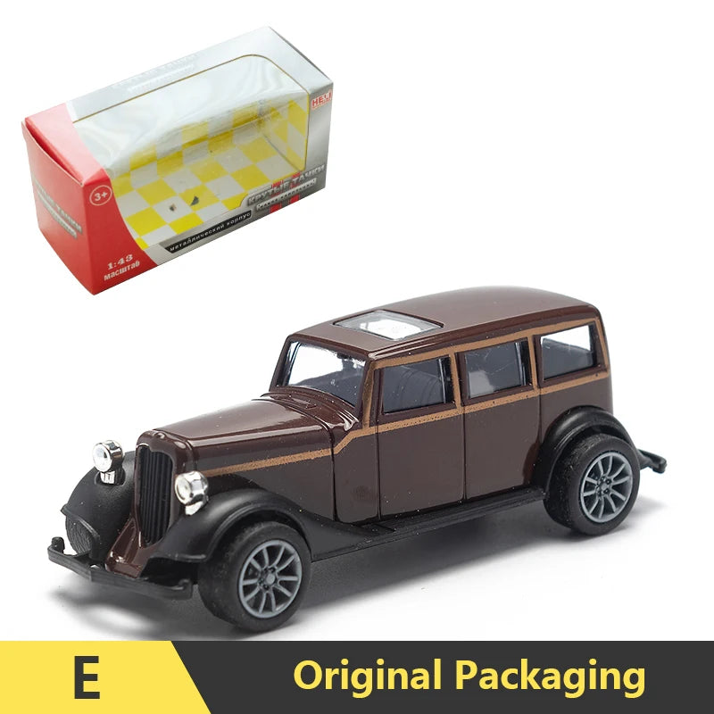 1:43 Alloy Vintage Diecast Car Model Classic Pull Back Car Model Miniature Vehicle Replica For Collection Gift For Kids Adults