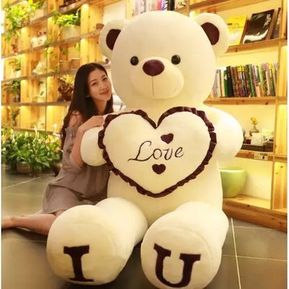 80 100cm Big I LOVE YOU Bear Heart Plush Toys Lovely Stuffed Soft Pillow Doll Kids Toys Birthday Girlfriend Valentine's Day Gift