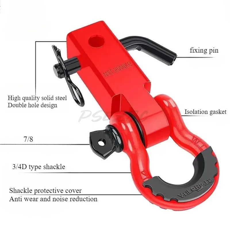 3/4 Carbon Steel Trailer Arm Broken19T Solid Square Mouth Trailer Hook Buckle 4.75T Off-road Trailer Modification Part