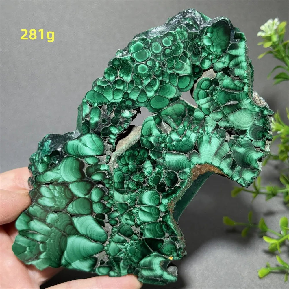 Natural High-Quality And Beautiful Malachite Slate Mineral Raw Stone Therapy Meditation Prayer Energy Home Decoration+Bracket