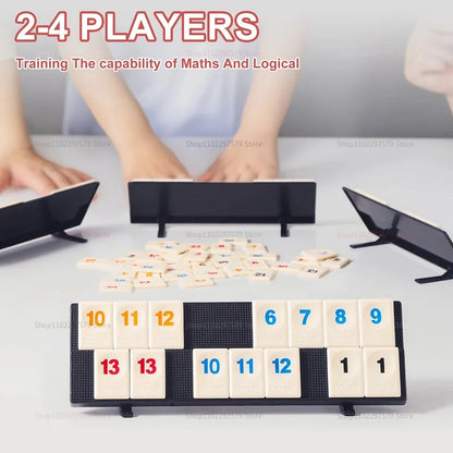 2026 New Rummy Cube Game Set with 4 Racks 106 Tiles Portable Case Family Classic Board Game Travel Friendly Educational Kid Gift