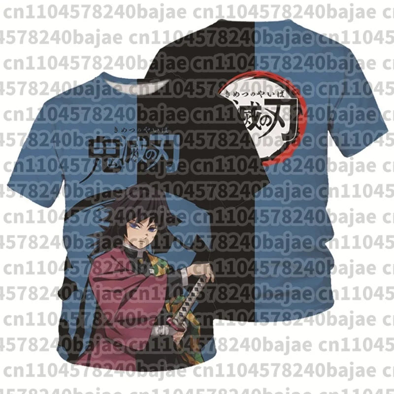 Demon Slayer Kimetsu no Yaiba Tanjiro 3D Quick Dry T-Shirt Adult Kids Sports Casual Anime Merch Summer outdoor streetwear