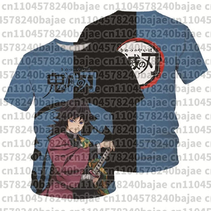 Demon Slayer Kimetsu no Yaiba Tanjiro 3D Quick Dry T-Shirt Adult Kids Sports Casual Anime Merch Summer outdoor streetwear