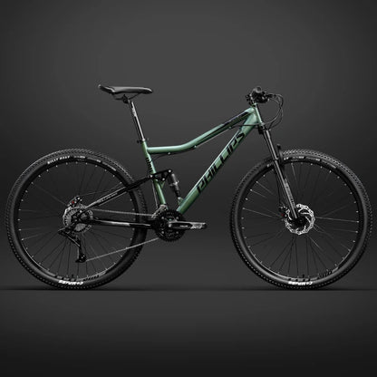 Soft Tail Mountain Bike, Dual Shock Absorbing Cross-Country Mountain Bicycle,Downhill Bicycle Double Disc Brake, 24/27/30 Speed,
