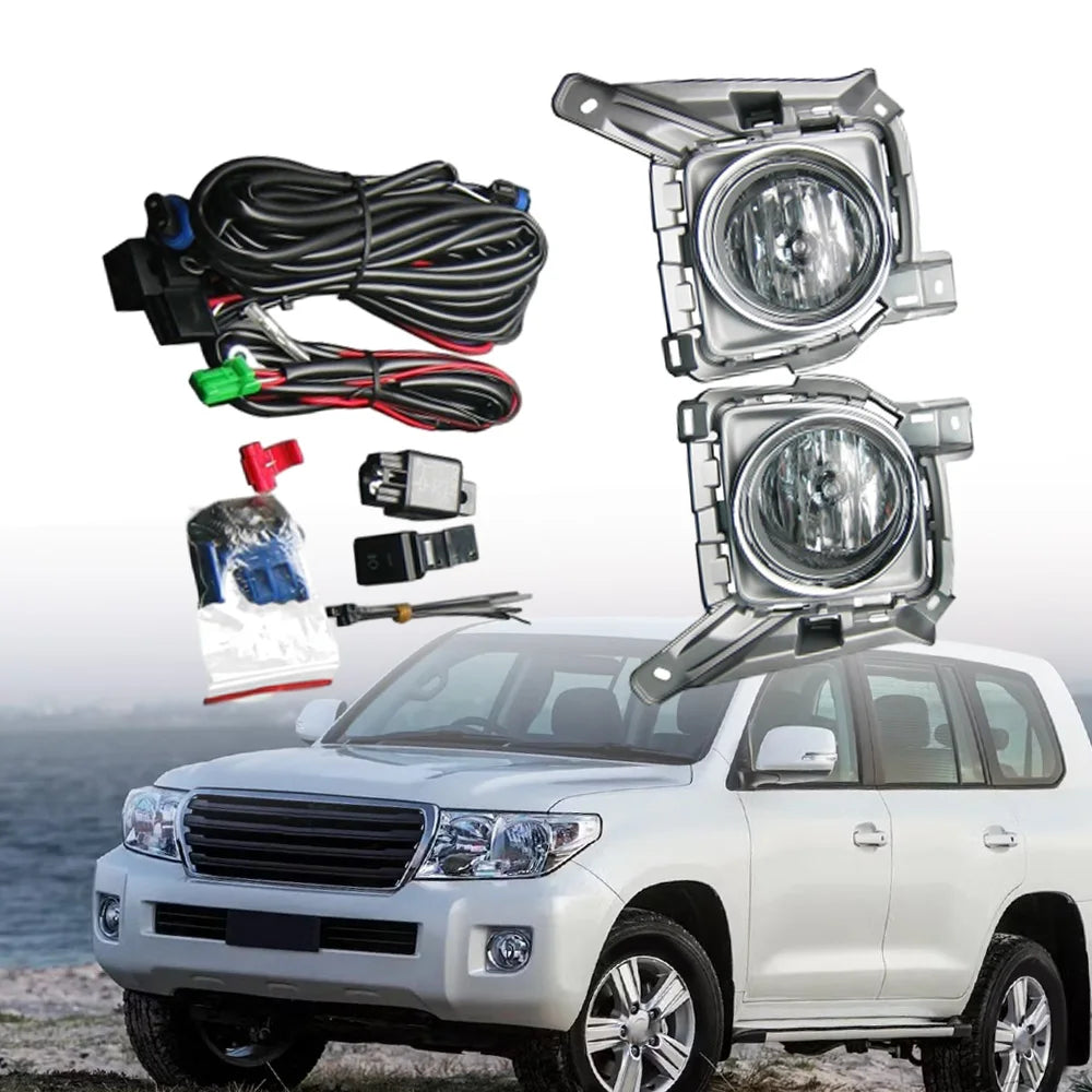 For Toyota Land Cruiser FJ-200 2013-2014 Car Fog Lights with Wiring Harness Daytime Running Lights Car Accessories