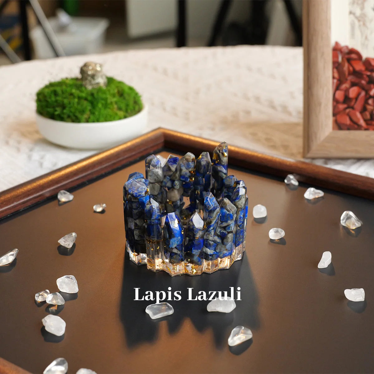 1PC Natural Crystal Energy Generator degaussing Bowl Reiki Healing Chakra Resin Meditation Point Room Decor For Mother Day Gift