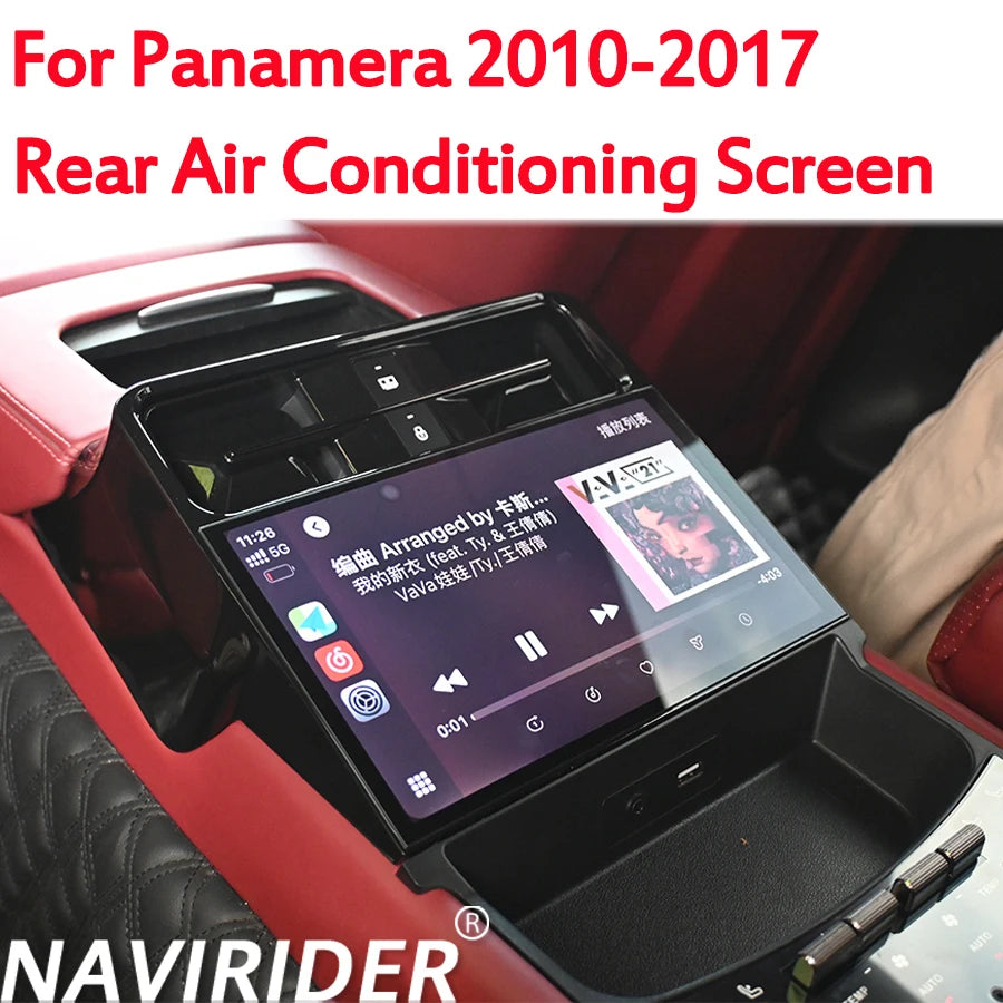 9inch Rear Air Conditioning Screen For Porsche Panamera 2010 - 2017 Electric 2K Ultra Clear Touch Screen Carplay Android Auto
