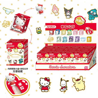 Jandoon Original Sanrio Hello Kitty Blind Box Doll Melody Kuromi Cinnamoroll Pochacco Keroppi Mini Action Figures Model Toy Gift