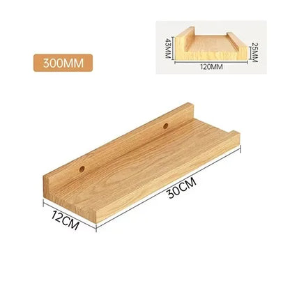 Wooden Floating Shelf Wall Mounted U-shaped Shelf Display Stand For Living Room Bathroom Kitchen Organizer Storage Rack