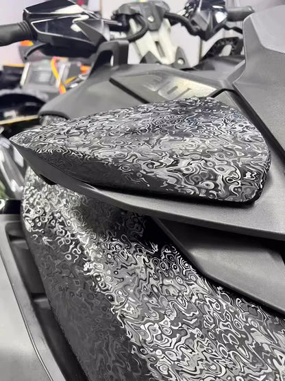 Black Forged Carbon Fiber Vinyl Wrap For Vehicle Motorcycle Cosmic Ghost Vinyl Wrapping Honeycomb Carbon Film Car Stickers