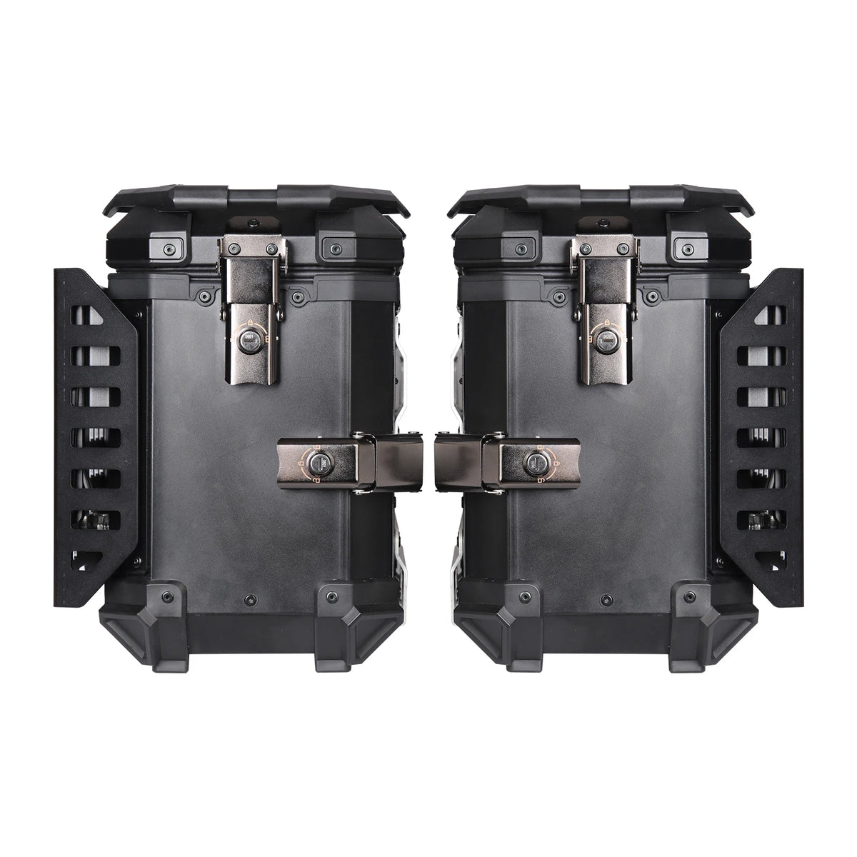 1 Pair 38L Folding Armored Motorcycle Side Box Aluminum Alloy Side Luggage Cases Quick Release Saddlebag Waterproof Toolbox