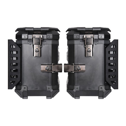 1 Pair 38L Folding Armored Motorcycle Side Box Aluminum Alloy Side Luggage Cases Quick Release Saddlebag Waterproof Toolbox