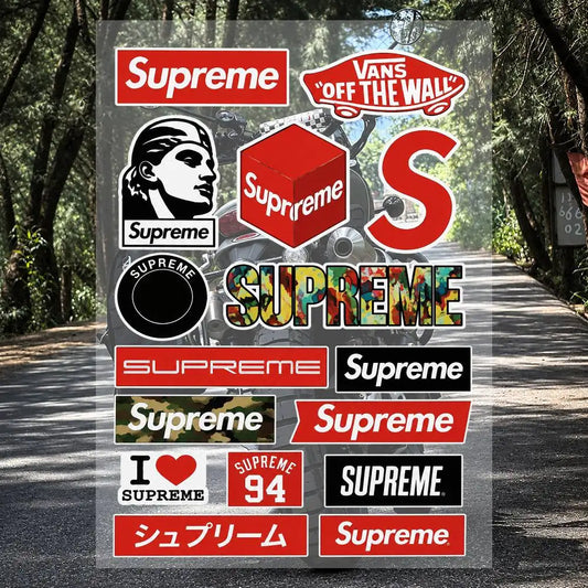 A-s-supreme-es Streetwear Brand Stickers Set Waterproof Vinyl Decals For Laptop Helmet Skateboard Motorcycle Car Phone Case