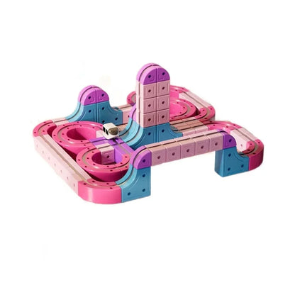 Snap-Together DIY Magnetic Electric Train Anti Gravity Track Set Magnetic Building Blocks Toy For Children Girls Birthday Gift