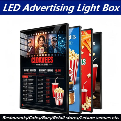 A2 A3 A4 Quick Change LED Light Box For Restaurants Cafes Bars Retail Stores Leisure Venues Wall Display
