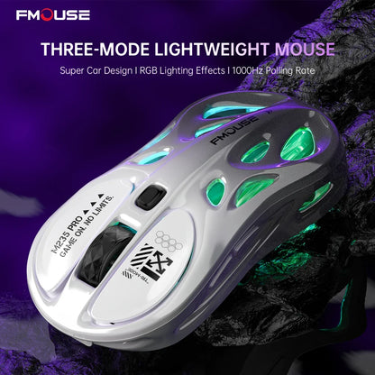 Bluetooth wireless mouse Rechargeable e-sports three-mode laptop office game RGB hollow lightweight For Tablets Laptop