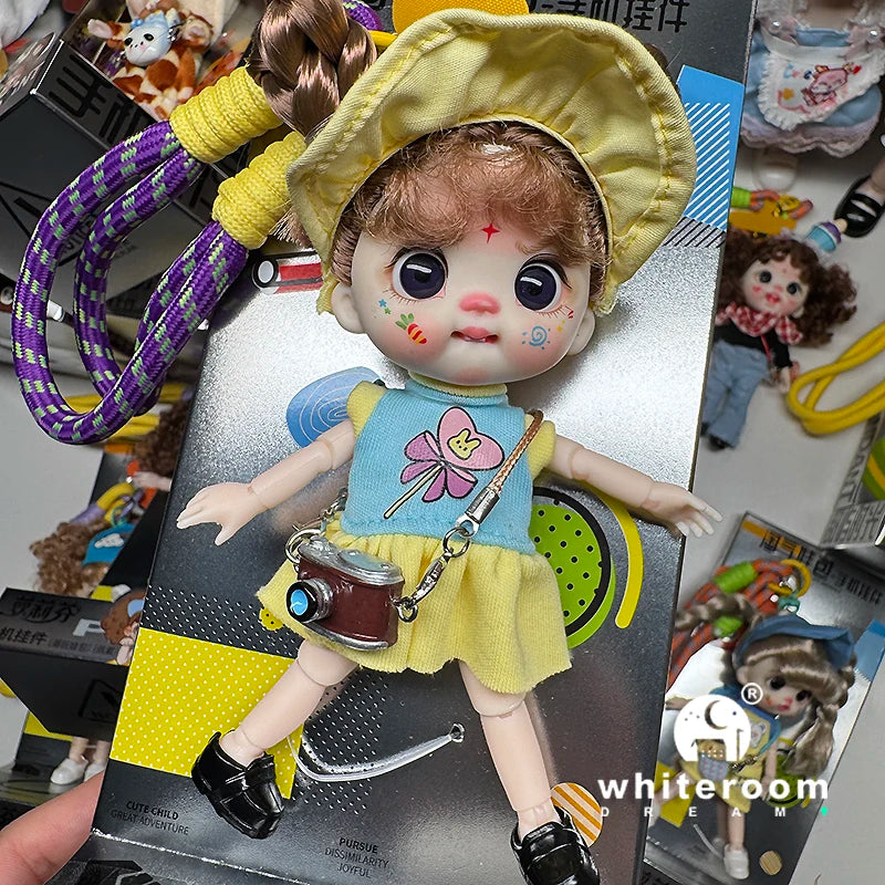 Mini Doll Dolls for girls Labbu doll pocket blyth Boy girl Doll Barbi cry Baby Rainbow Ball jointed doll Mobile phone Decoration