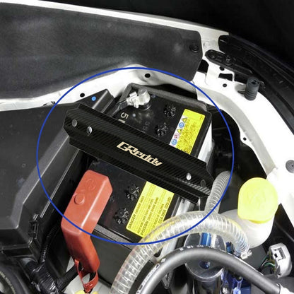 JDM New Greddy Style Racing Carbon Fiber Aluminum Car Battery Tie Down Mount Bracket Brace Bar For Universal Auto Car Accessorie