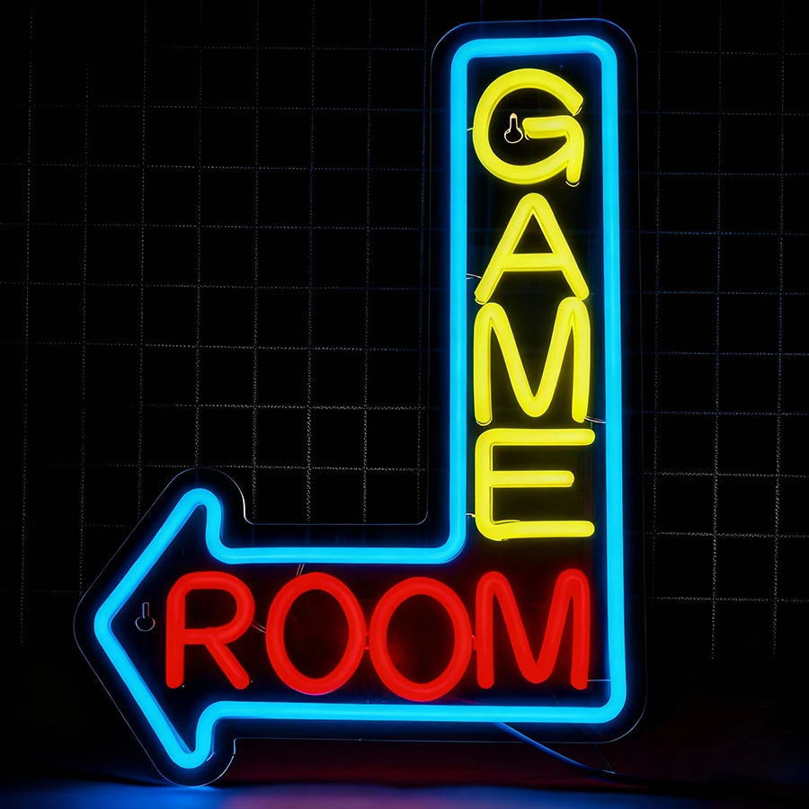 Game Neon Sign Gaming LED Neon Lights for Wall Decor USB Light Up Signs for Game Room Man Cave Teen Boy Bedroom Decorations Gift