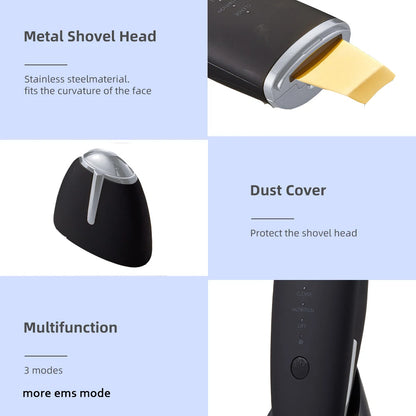 EMS Machine Ultrasonic Skin Scrubber Vibration Face Spatula Blackhead Remover Shovel Clean Cavitation Peeling Facial Lifting