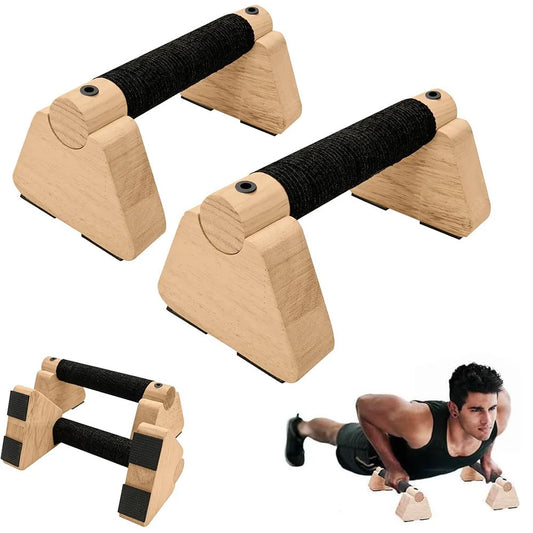 1 Pair Wooden Push Up Bar, For Home Workout Parallettes Bars,Push-up Stand Exercise Equipment Handstand Blocks for Men and Women