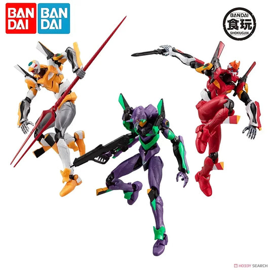 Bandai Original Shokugan NEON GENESIS EVANGELION Unit-01 & 00 EVA Frame DX01 Gashapon Mini Figure Collectible Anime Model Kit
