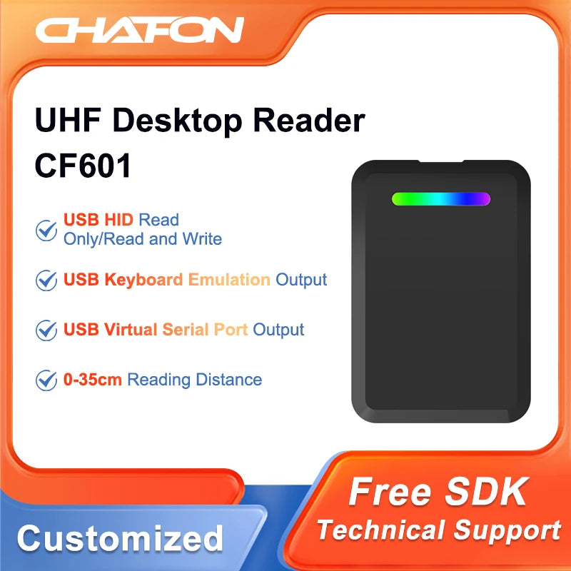 CHAFON CF601 UHF Desktop Reader Writer with USB Interface for Meeting Attendance