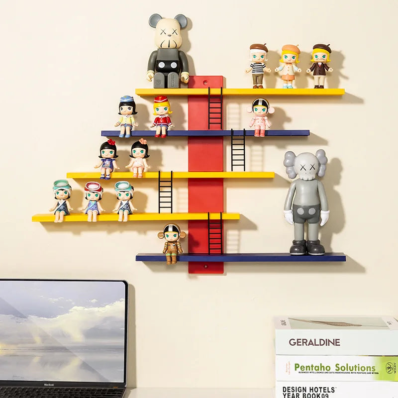 DIY Wall-Mounted Blind Box Storage Box, Pop Mart Figurine Display Rack, No-Drill Required Bedroom Toy Organizer
