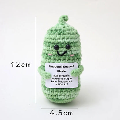 Positive Crochet Handmade Amigurumi Doll Emotional Support Pocket Hug Knit Plant Flower Encouragement Gift for Friends Coworker