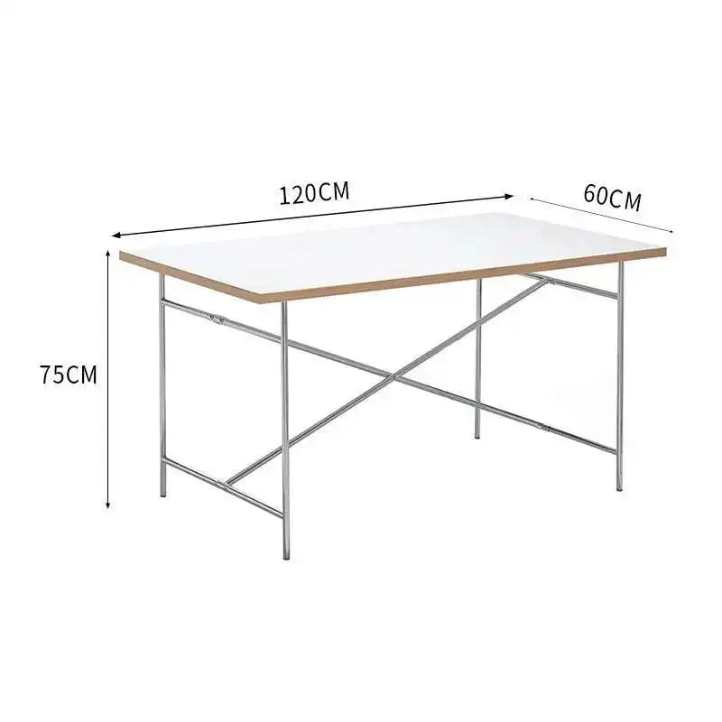 Stainless Steel Leg Rectangular Solid Wood Conference Table Office Desk Writing Living Room Table Mesa Office Furniture KMOD