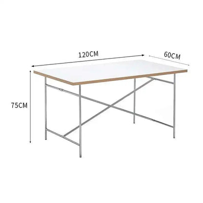 Stainless Steel Leg Rectangular Solid Wood Conference Table Office Desk Writing Living Room Table Mesa Office Furniture KMOD