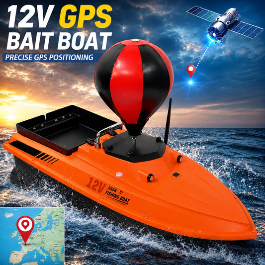 MBLN,12V GPS Large Bait Boat,  3kg Load Capacity, 500m Remote Range, Auto Return, Baiting Hook Delivery and Net Pulling