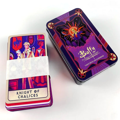 Purple Buffy the Vampire Slayer Tarot Cards In A Tin Box Metal Box With Paper Guidebook Gold-Gilded Edges Divination Game