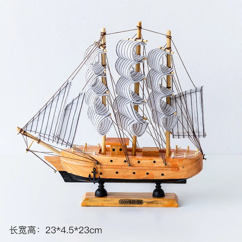 Wooden Sailboat Model Handcrafted Coastal Nautical Decor Table Centerpiece For Living Room Office Desk Gift For Adults And Teens