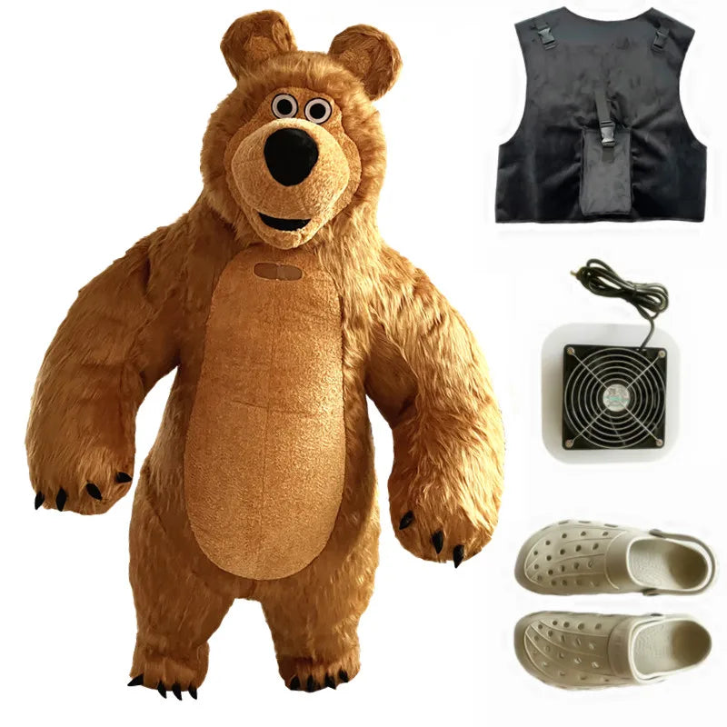 Brown Bear Inflatable Clothing Inflatable Halloween Christmas Party Role-Playing Clothing White Bear Inflatable Mascot Clothing