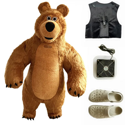 Brown Bear Inflatable Clothing Inflatable Halloween Christmas Party Role-Playing Clothing White Bear Inflatable Mascot Clothing