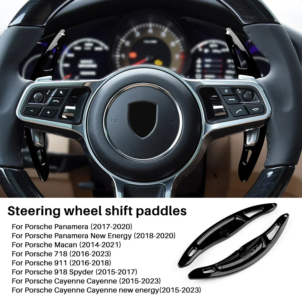Car Steering Wheel Paddle Shifter Cover ABS for Porsche Panamera Macan Cayenne 718 911 Trim Accessories