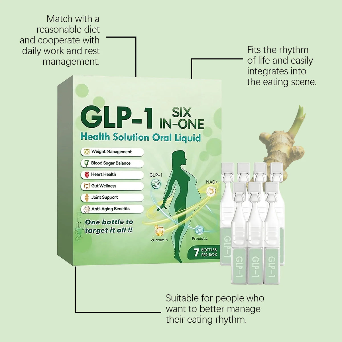 GLP-1 Powerful Weight Loss Drops Promote Digestion Boost Immunity Fast Results Shaping Supplement Nutrition Fat Burning Drops