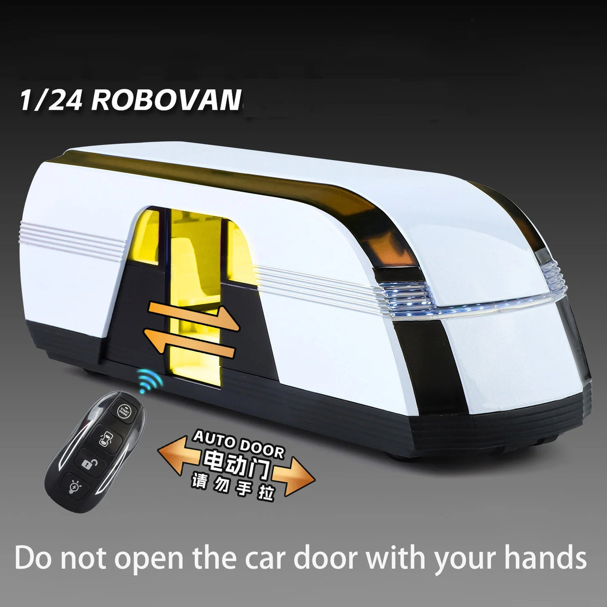 Control 1:24 Robovan Alloy Bus Car Model Diecast Metal New Energy Electric Bus Vehicle Car Model Simulation Sound Light Gift