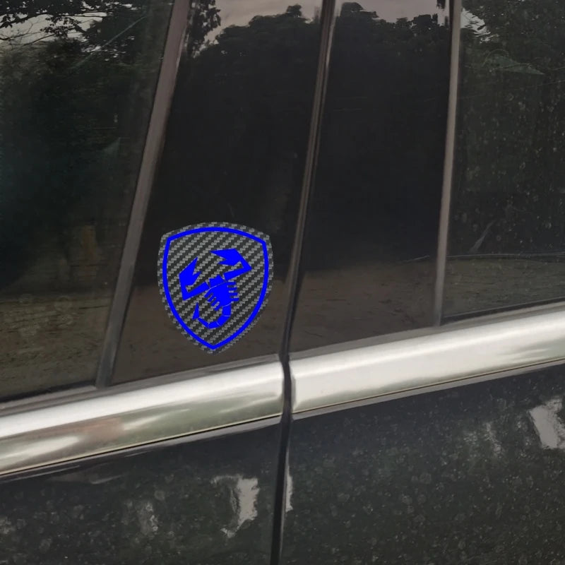 2Pcs Car Center Pillar Decorative Sticker For Fiat 500 500E 500X 500L Abarth 695 Panda Reflective Auto Sport Decor Decal Tuning