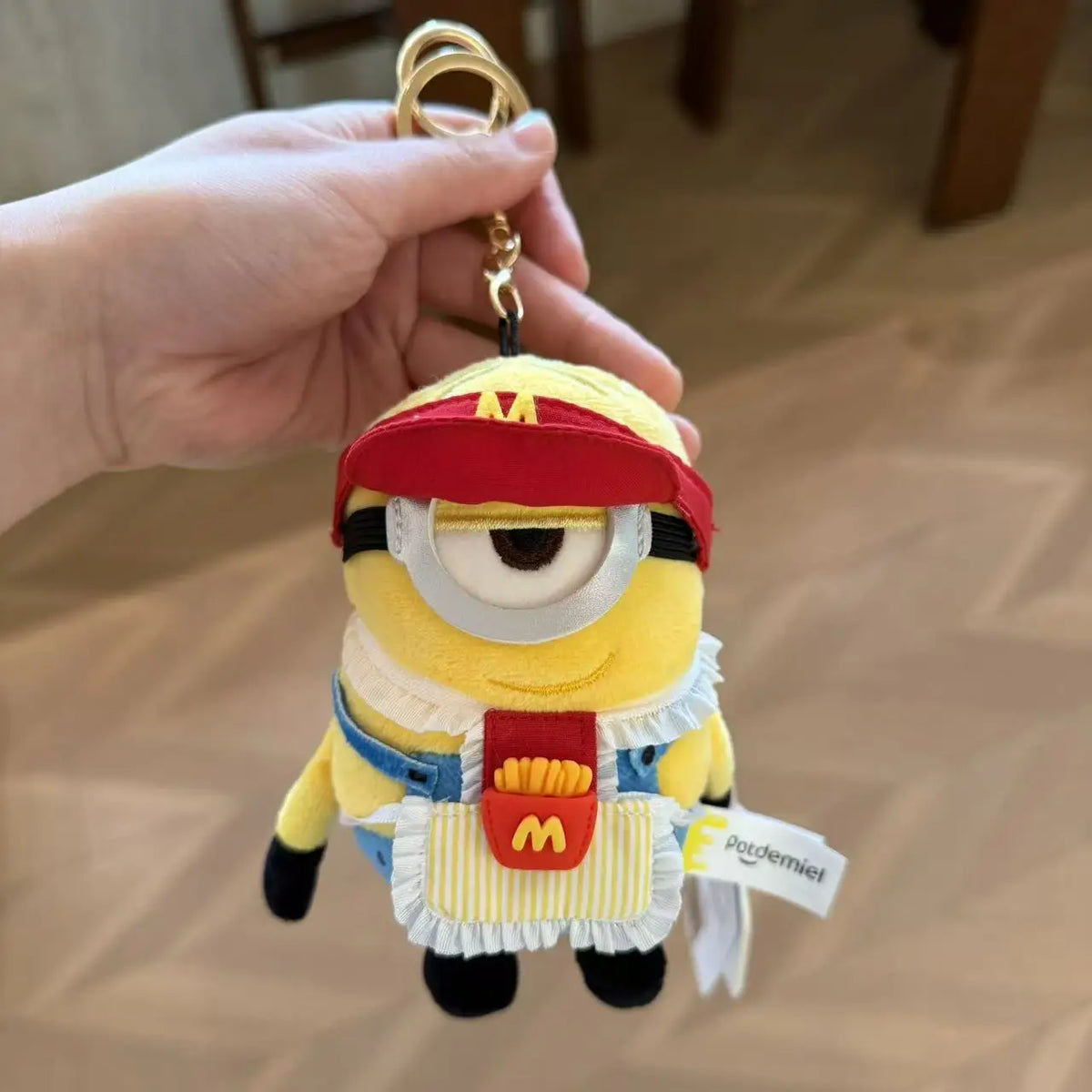 Genuine Cute Little Yellow Minion Bob Backpack Pendant Cartoon Plush Doll Keychain Bag Doll Decoration Birthday Gift