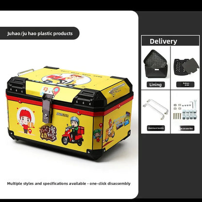 68L Electric Vehicle Trunk Large-Capacity Universal Motorcycle Tail Box Waterproof Electric Bike Delivery Storage Box