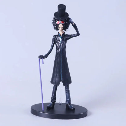 Anime One Piece Brook Chopper Usopp Robin Franky Black Suit Ver. PVC Action Figure Game Statue Collectible Model Toys Doll 17cm