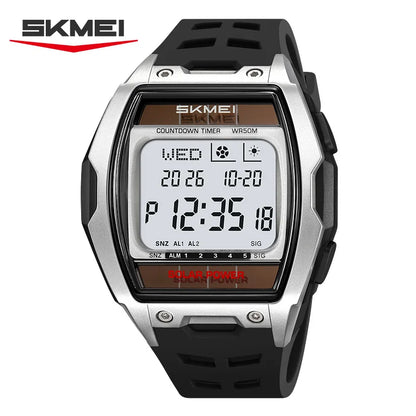SKMEI 2750 Fashion Men Electronic Watch Solar Power Large Screen Luminous Calendar Multifunctional Outdoor Sport Watches for Man