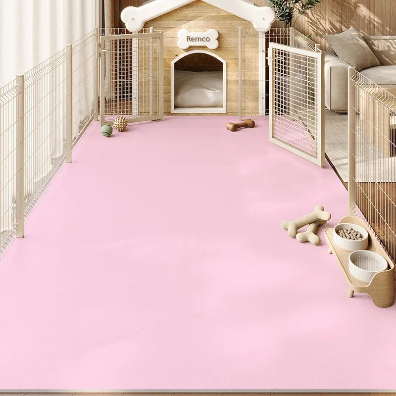 Pet Floor Mat PVC Waterproof Urine-proof Leather Carpet Solid Color Dog Enclosure Mats Large Size Rug Wipeable Kitchen Rugs 양탄자