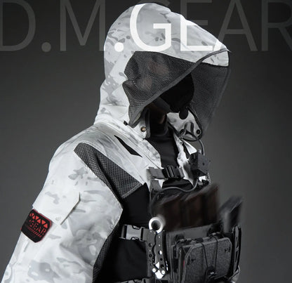 DMgear Original Tactical Coat Jacket Hood Long Sleeve Camouflage Clothing Breathable Comfortable Compatible Tactical Chest Rig