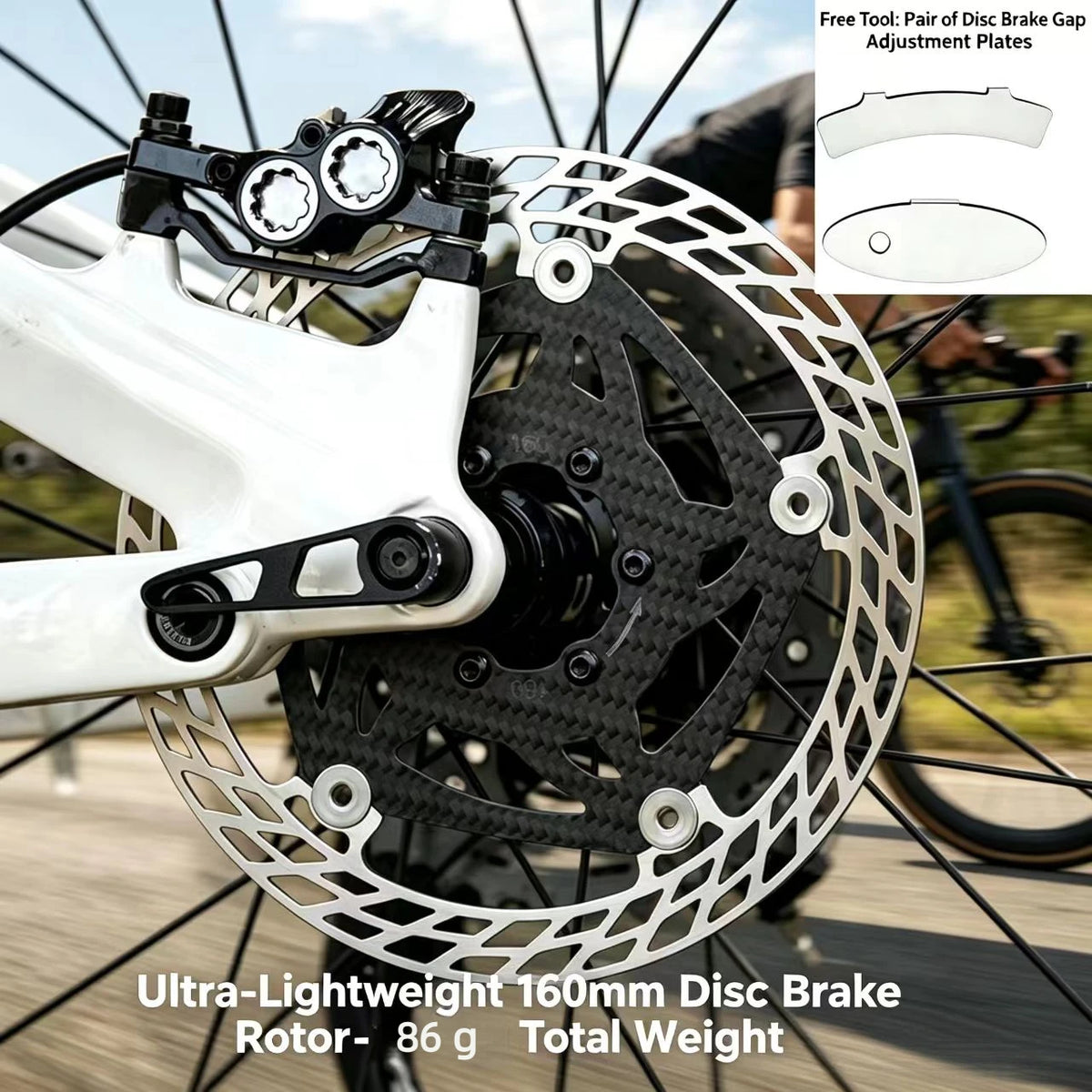 Ultra Light Carbon Fiber Bicycle Disc Brake Rotor 140mm 160mm 180mm 6-Bolt Center Lock Floating Brake Disc Stainless Steel Heat