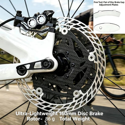 Ultra Light Carbon Fiber Bicycle Disc Brake Rotor 140mm 160mm 180mm 6-Bolt Center Lock Floating Brake Disc Stainless Steel Heat