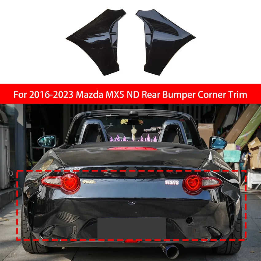 For 2016-2023 Mazda MX5 ND Autoexe Car Rear Bumper Diffuser Rear Bumper Corner Guard Trim Kit Exterior Adjustment Kit