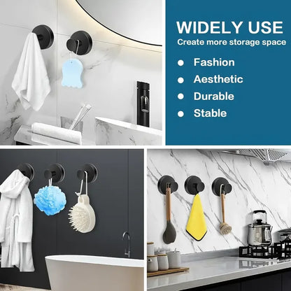 Stainless SteeHeavy Duty Suction Cup Hooks – No Drill Wall Mount for Shower, Bathroom, Kitchen Holds 6.8KG on Glass/Mirror/Tile
